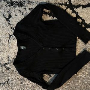 Cropped ribbed long sleeve